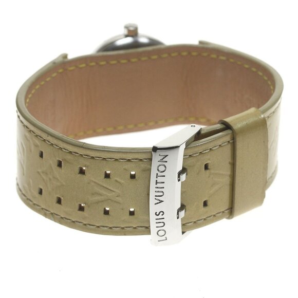 LOUIS VUITTON Tambour Q1212 Date beige Dial Quartz Ladies Watch_844149 - Picture 2 of 11